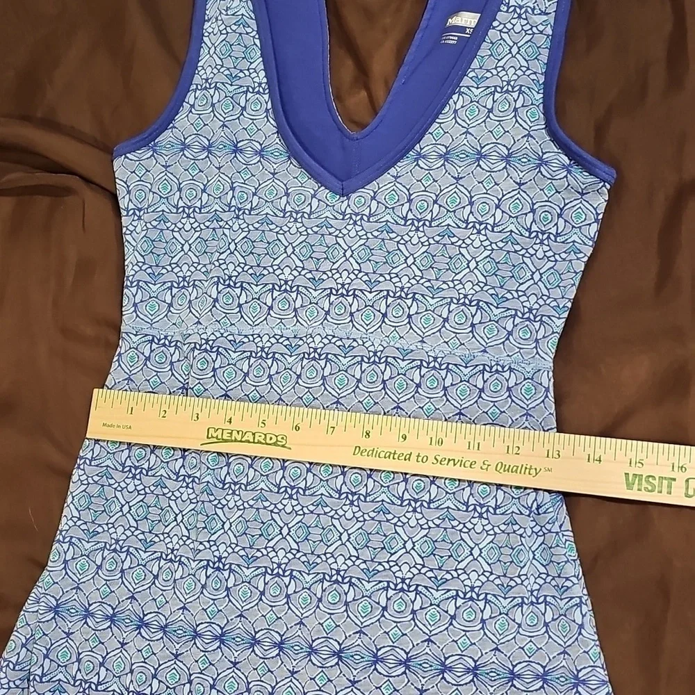 Marmot Active Sport Sleeveless V-Neck Lined Athletic Dress Blue Size XS